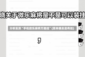 分析实测“手机微乐麻将万能挂”(原来确实是有挂)