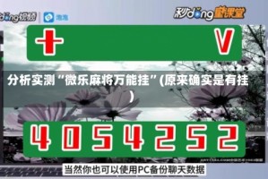 分析实测“微乐麻将万能挂”(原来确实是有挂)