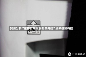 实测分析“雀神广东麻将怎么开挂”原来确实有挂