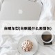 白眼车型(白眼是什么表情包)