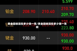 黄金回收现在多少钱一克/黄金回收现在多少钱一克啊