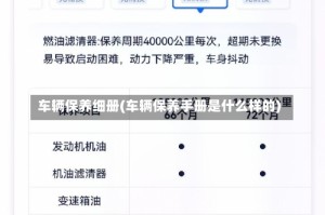 车辆保养细册(车辆保养手册是什么样的)