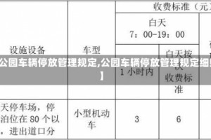 【公园车辆停放管理规定,公园车辆停放管理规定细则】